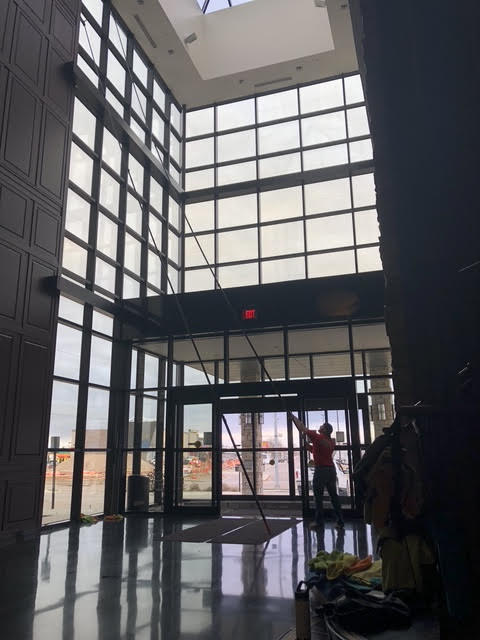 Commercial building with clean windows